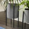 imageDeco 79 Metal Indoor Outdoor Planter Textured Exterior Large Planter Pot Set of 2 Planters 19quot 23quotH Light GrayLight Gray