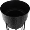 imageDeco 79 Metal Indoor Outdoor Planter Wash Textured Large Planter Pot with Open Framed Black Caged Base Set of 3 Planters 33quot 28quot 22quot H BlackBlack