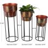 imageDeco 79 Metal Indoor Outdoor Planter Wash Textured Large Planter Pot with Open Framed Black Caged Base Set of 3 Planters 33quot 28quot 22quot H BlackCopper