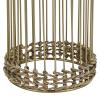 imageDeco 79 Metal Indoor Planter Textured Dome Large Planter Pot with Woven Seagrass and Caged Rod Pedestal Base Set of 3 Planters 32quot 27quot 24quot H SilverGold