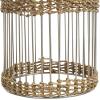 imageDeco 79 Metal Indoor Planter Textured Dome Large Planter Pot with Woven Seagrass and Caged Rod Pedestal Base Set of 3 Planters 32quot 27quot 24quot H SilverSilver