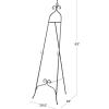 imageDeco 79 Metal Scroll Display Easel Adjustable 3 Tier Floor Standing Easel with Chain Support and Swirl Finial Display Stand 21quot x 23quot x 63quot BlackBlack