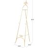 imageDeco 79 Metal Scroll Display Easel Adjustable 3 Tier Floor Standing Easel with Chain Support and Swirl Finial Display Stand 21quot x 23quot x 63quot BlackGold