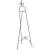 imageDeco 79 Metal Scroll Display Easel Adjustable 3 Tier Floor Standing Easel with Chain Support and Swirl Finial Display Stand 21quot x 23quot x 63quot BlackBlack