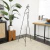 imageDeco 79 Metal Scroll Display Easel Adjustable 3 Tier Floor Standing Easel with Chain Support and Swirl Finial Display Stand 21quot x 23quot x 63quot BlackBlack
