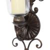 imageDeco 79 Metal Scroll Wall Sconce Weathered  10quot x 7quot x 31quot Bronze10 x 7 x 31