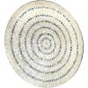 imageDeco 79 Mother of Pearl Shell Plate Handmade Home Wall Decor Mosaic Wall Sculpture with Blue Accents Wall Art 27quot x 4quot x 27quot BeigeBeige