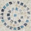imageDeco 79 Mother of Pearl Shell Plate Handmade Home Wall Decor Mosaic Wall Sculpture with Blue Accents Wall Art 27quot x 4quot x 27quot BeigeBeige
