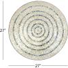 imageDeco 79 Mother of Pearl Shell Plate Handmade Home Wall Decor Mosaic Wall Sculpture with Blue Accents Wall Art 27quot x 4quot x 27quot BeigeBeige