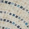 imageDeco 79 Mother of Pearl Shell Plate Handmade Home Wall Decor Mosaic Wall Sculpture with Blue Accents Wall Art 27quot x 4quot x 27quot BeigeBeige