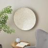 imageDeco 79 Mother of Pearl Shell Plate Handmade Home Wall Decor Mosaic Wall Sculpture with Blue Accents Wall Art 27quot x 4quot x 27quot BeigeCream
