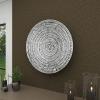 imageDeco 79 Mother of Pearl Shell Plate Handmade Home Wall Decor Mosaic Wall Sculpture with Blue Accents Wall Art 27quot x 4quot x 27quot BeigeGray