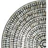 imageDeco 79 Mother of Pearl Shell Plate Handmade Home Wall Decor Mosaic Wall Sculpture with Blue Accents Wall Art 27quot x 4quot x 27quot BeigeGray