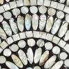 imageDeco 79 Mother of Pearl Shell Plate Handmade Home Wall Decor Mosaic Wall Sculpture with Blue Accents Wall Art 27quot x 4quot x 27quot BeigeGray