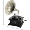 imageDeco 79 Wood Functional Gramophone with Record 18quot x 16quot x 28quot BrownBlack