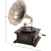 imageDeco 79 Wood Functional Gramophone with Record 18quot x 16quot x 28quot BrownBlack