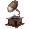 imageDeco 79 Wood Functional Gramophone with Record 18quot x 16quot x 28quot BrownCopper