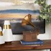imageDeco 79 Wood Functional Gramophone with Record 18quot x 16quot x 28quot BrownCopper