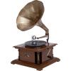 imageDeco 79 Wood Functional Gramophone with Record 18quot x 16quot x 28quot BrownCopper