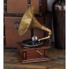 imageDeco 79 Wood Functional Gramophone with Record 18quot x 16quot x 28quot BrownCopper