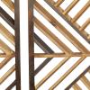 imageDeco 79 Wood Geometric Home Wall Decor Slatted Wood Design Wall Sculpture Set of 3 Wall Art 12quotW 35quotH Brown