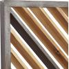 imageDeco 79 Wood Geometric Home Wall Decor Slatted Wood Design Wall Sculpture Set of 3 Wall Art 12quotW 35quotH Brown