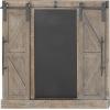 imageDeco 79 Wood Sign Home Wall Decor Chalkboard Wall Sculpture with Barn Door Inspired Top Wall Art 16quot x 2quot x 28quot BrownBrown