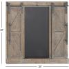 imageDeco 79 Wood Sign Home Wall Decor Chalkboard Wall Sculpture with Barn Door Inspired Top Wall Art 16quot x 2quot x 28quot BrownBrown