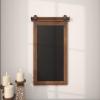imageDeco 79 Wood Sign Home Wall Decor Chalkboard Wall Sculpture with Barn Door Inspired Top Wall Art 16quot x 2quot x 28quot BrownBrown