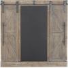 imageDeco 79 Wood Sign Home Wall Decor Chalkboard Wall Sculpture with Barn Door Inspired Top Wall Art 16quot x 2quot x 28quot BrownBrown