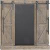 imageDeco 79 Wood Sign Home Wall Decor Chalkboard Wall Sculpture with Barn Door Inspired Top Wall Art 16quot x 2quot x 28quot BrownBrown