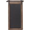 imageDeco 79 Wood Sign Home Wall Decor Chalkboard Wall Sculpture with Barn Door Inspired Top Wall Art 16quot x 2quot x 28quot BrownBrown