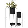 imageThe Novogratz Metal Indoor Outdoor Planter Large Planter Pot with Removable Stand Set of 2 Planters 30quot 24quotH BlackBlack