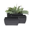 imageThe Novogratz Metal Indoor Outdoor Planter Large Planter Pot with Removable Stand Set of 2 Planters 30quot 24quotH BlackBlack