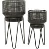 imageThe Novogratz Metal Indoor Outdoor Planter Large Planter Pot with Removable Stand Set of 2 Planters 30quot 24quotH BlackBlack