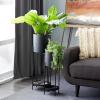 imageThe Novogratz Metal Indoor Outdoor Planter Large Planter Pot with Removable Stand Set of 2 Planters 30quot 24quotH BlackBlack