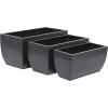 imageThe Novogratz Metal Indoor Outdoor Planter Large Planter Pot with Removable Stand Set of 2 Planters 30quot 24quotH BlackBlack