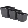 imageThe Novogratz Metal Indoor Outdoor Planter Large Planter Pot with Removable Stand Set of 2 Planters 30quot 24quotH BlackDark Gray