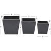 imageThe Novogratz Metal Indoor Outdoor Planter Large Planter Pot with Removable Stand Set of 2 Planters 30quot 24quotH BlackDark Gray