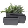 imageThe Novogratz Metal Indoor Outdoor Planter Large Planter Pot with Removable Stand Set of 2 Planters 30quot 24quotH BlackGray