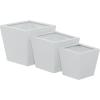 imageThe Novogratz Metal Indoor Outdoor Planter Large Planter Pot with Removable Stand Set of 2 Planters 30quot 24quotH BlackWhite