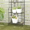 imageThe Novogratz Metal Indoor Outdoor Planter Large Planter Pot with Removable Stand Set of 2 Planters 30quot 24quotH BlackWhite