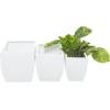 imageThe Novogratz Metal Indoor Outdoor Planter Large Planter Pot with Removable Stand Set of 2 Planters 30quot 24quotH BlackWhite