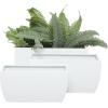 imageThe Novogratz Metal Indoor Outdoor Planter Large Planter Pot with Removable Stand Set of 2 Planters 30quot 24quotH BlackWhite