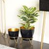 imageThe Novogratz Metal Indoor Outdoor Planter with Removable Stand Set of 2 11quot 9quotH Black