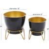 imageThe Novogratz Metal Indoor Outdoor Planter with Removable Stand Set of 2 11quot 9quotH Black