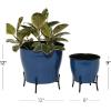 imageThe Novogratz Metal Planter Set of 2 9quot 12quotH BlueBlue