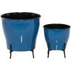 imageThe Novogratz Metal Planter Set of 2 9quot 12quotH BlueBlue