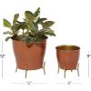 imageThe Novogratz Metal Planter Set of 2 9quot 12quotH BlueOrange