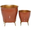imageThe Novogratz Metal Planter Set of 2 9quot 12quotH BlueOrange